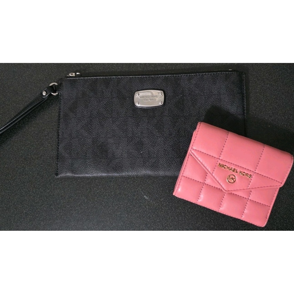 NEW Michael Kors Jet Set Quilt Envelope Trifold Leather Wallet Wristlet Clutch